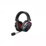 Havit H2039BG juhtmevabad m&auml;nguripeaklapid USB-C, punane/must, taustvalgustusega, 10 m ulatus, boom-mikrofon, 1050 mAh aku