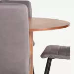 &Uuml;mmargune s&ouml;&ouml;gilaud Bianca (p&auml;hklivineer, &oslash;110cm) ja hallid mikrofiibrist s&ouml;&ouml;gitoolid Windu, GR22494