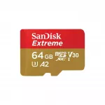 SanDisk Extreme SDSQXAH-064G-GN6MA 64GB MicroSDXC UHS-I U3 V30 A2 m&auml;lukaart 170MB/s kuldne/punane SD-adapteriga, l&ouml;&ouml;gi- ja veekindel