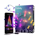 Twinkly Candies TWKC200RGB-G 12 m 200 RGB LED k&uuml;&uuml;nlakujuline nutikas j&otilde;ulutulukett siseruumidesse, USB-C, v&auml;rvimuutev, &uuml;hilduv Alexa/Google/Razer