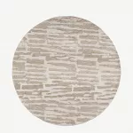 Milos &uuml;mmargune beež-valge vaip (&oslash; 200 cm, pol&uuml;ester-puuvill), 20011-112
