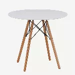 Danburi &uuml;mmargune s&ouml;&ouml;gilaud, valge MDF, p&ouml;&ouml;gipuidust jalad, &Oslash;60 cm, 19996-270