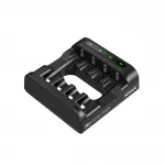 XTAR L4 must USB-C akulaadija 4x AA/AAA NiMH ja 1,5V Li-ion akudele, LED-indikaatoritega