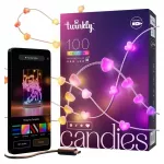 Twinkly Candies TWKH100RGB-T 100 s&uuml;damekujuga RGB LED 6 m nutikad mitmev&auml;rvilised j&otilde;ulutuled siseruumidesse, juhtimine WiFi/Bluetooth/&auml;piga