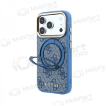 Apple iPhone 18 Pro &uuml;mbris - Guess PU 4G Ring Stand MagSafe (sinine)