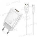 Laadija buitinis Jellico EU01 2.4A USB + MicroUSB valged