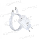 Telefoni laadija Remax RP-U71 30 W GaN USB-C koos USB-C kaabliga 1 m valge