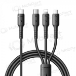 USB-C kaabel Joyroom S-A61 USB-C kuni USB-C + Lightning + Micro USB 1,2 m laadimiseks must
