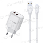 Telefoni laadija Awei PD81L-EU 22.5 W USB-C + USB-A koos Lightning kaabliga 1 m valge