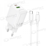 Telefonilaadija Borofone BN29 30 W USB-C + USB-A PD QC Lightning valge