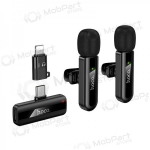 Belaidžių mikrofonų rinkinys Hoco L20A USB-C/Lightning mustad
