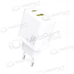 Telefoni laadija Dudao A26T 25 W GaN USB-C + USB-A valge