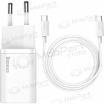 Laadija buitinis Baseus Super Si 25W + Type-C 1.0m valged TZCCSUP-L02