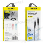 USB kaabel Awei CL-182C USB-C to USB-C 1.0m valged