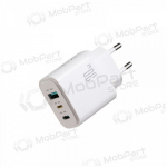 Telefoni laadija Joyroom JR-TG6 30 W USB-C + USB-A PD PPS GaN valge