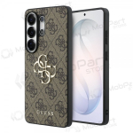 Samsung Galaxy S26 Ultra &uuml;mbris - Guess PU 4G Metal Logo (pruun)