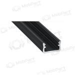 Aliuminis profilis Lumines LED juostoms A (mustad, anoduotas, 2m)