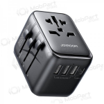 Universaalne kelioninis laadija Joyroom JR-TCW01 3xUSB-A/USB-C mustad