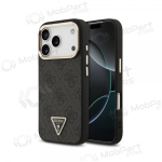 Apple iPhone 18 Pro &uuml;mbris - Guess PU Leather 4G Strass Triangle Logo Gold Frame MagSafe (must)