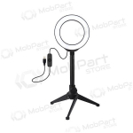 LED žiedinė lamp 12cm,koos trikoju staliniu stovu iki 21.8cm, USB,