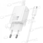 Telefoni laadija Hoco N60 GaN USB-C koos USB-C kaabliga 1 m valge