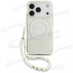 Apple iPhone 18 Pro Max &uuml;mbris - Guess IML Flowers Allover Strap MagSafe (valge)