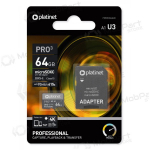 M&auml;lukaart Platinet MicroSD 64GB (class10 UHS-III 90MB/S) + SD Adapter
