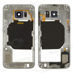 Samsung G920F Galaxy S6 sisemine korpus (mustad) (kasutatud Grade B, originaalne)