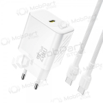 Laadija Dudao A27C GaN 25W USB-C + USB-C to USB-C kaabel 1.0m valge