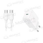 Telefonilaadija Joyroom JR-TCF20 20 W USB-C koos USB-C kuni USB-C kaabliga 1 m valge