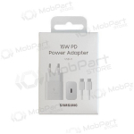 Laadija originaalne Samsung EP-T1510XWEGEU 15W + kaabel Type-C 1m pakendis valged