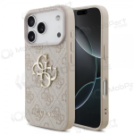 Apple iPhone 17 Pro &uuml;mbris - Guess PU 4G Metal Logo (roosa)