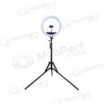 LED žiedinė lamp 34.5cm,koos trikoju stovu iki 1.85m, veidrodžiu ja telefono laikikliu, USB