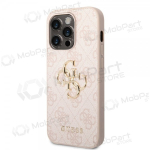 Apple iPhone 14 Pro Max &uuml;mbris - Guess PU 4G Metal Logo (roosa)