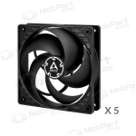 ARCTIC P12 korpuso ventiliatoriai, 3-pin, 120mm, 5tk., juodi
