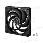 ARCTIC P12 Slim PWM PST korpuso ventiliatoriai, 4-pin, 120mm, juodi, 3 tk.