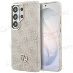 Samsung Galaxy S26 Ultra &uuml;mbris - Guess PU Leather 4G Strass Logo Gold Frame Magnetic (roosa)