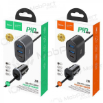 Autolaadija HOCO Z35 Quick Charge 18W (2xUSB 1xType-C 3A) (mustad)