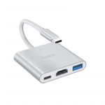 Adapter Hoco HB14 Type-C to USB-A+HDMI+Type-C h&otilde;bedane v&auml;rv