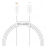 USB kaabel Baseus Superior alates Type-C kuni Lightning PD 20W 1.0m valge CATLYS-A02