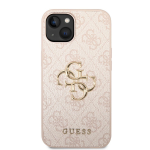 Telefoni&uuml;mbris Guess PU 4G Metal Logo Apple iPhone 14 roosa
