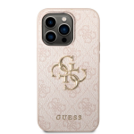 Telefoni&uuml;mbris Guess PU 4G Metal Logo Apple iPhone 14 Pro roosa