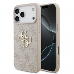 Telefoni&uuml;mbris Guess PU 4G Metal Logo Apple iPhone 17 Pro Max roosa