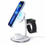 Juhtmeta laadija Choetech T585-F 3-in-1 15W valge