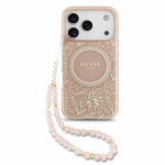 Telefoni&uuml;mbris Guess IML Flowers Allover Strap MagSafe Apple iPhone 18 Pro Max roosa