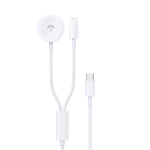 Laadimisjuhe Dudao A12MAX-2in1 USB-C to iWatch/Lightning 20W 1.2m valge