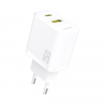 Laadija Dudao A26T GaN 25W USB-C/USB-A valge