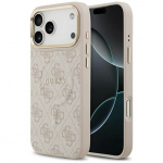 Telefoni&uuml;mbris Guess PU Leather 4G Gold Frame MagSafe Apple iPhone 17 Pro roosa