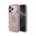 Telefoni&uuml;mbris Guess PU Fixed Glitter 4G Metal Logo Apple iPhone 18 Pro roosa