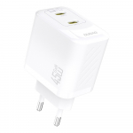 Laadija Dudao A28P GaN 45W 2xUSB-C valge